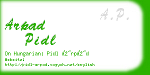 arpad pidl business card